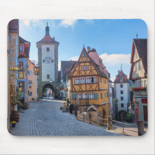 Färgglada hus i Rothenburg, Tyskland Musmatta