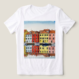 Färgglada hus t shirt