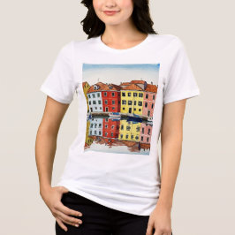 Färgglada hus t shirt