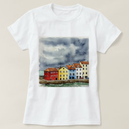 Färgglada hus t shirt
