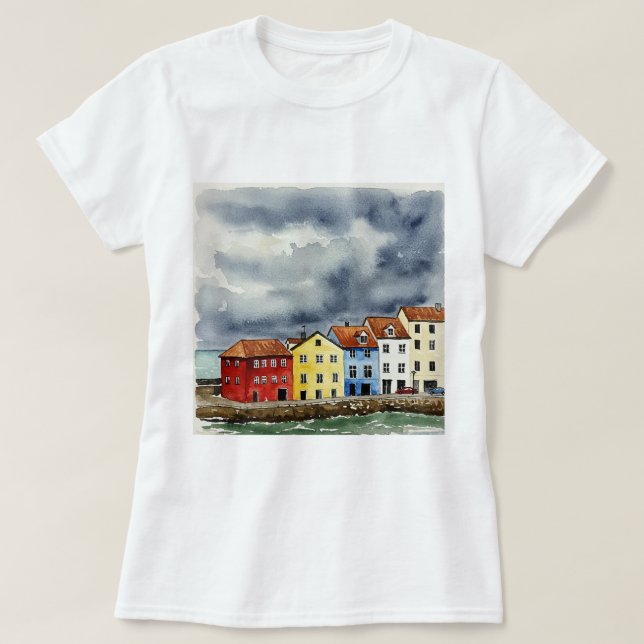 Färgglada hus t shirt (Design framsida)
