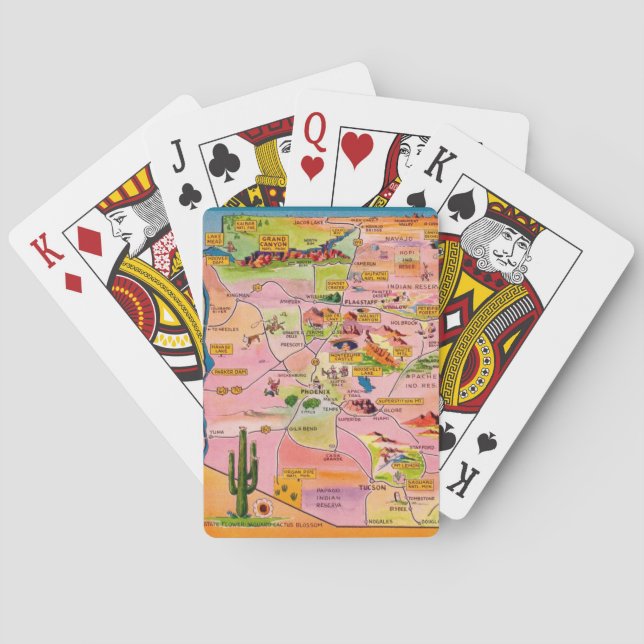 Färgglada illustrerade Arizona-kortspelskort Casinokort (Baksidan)