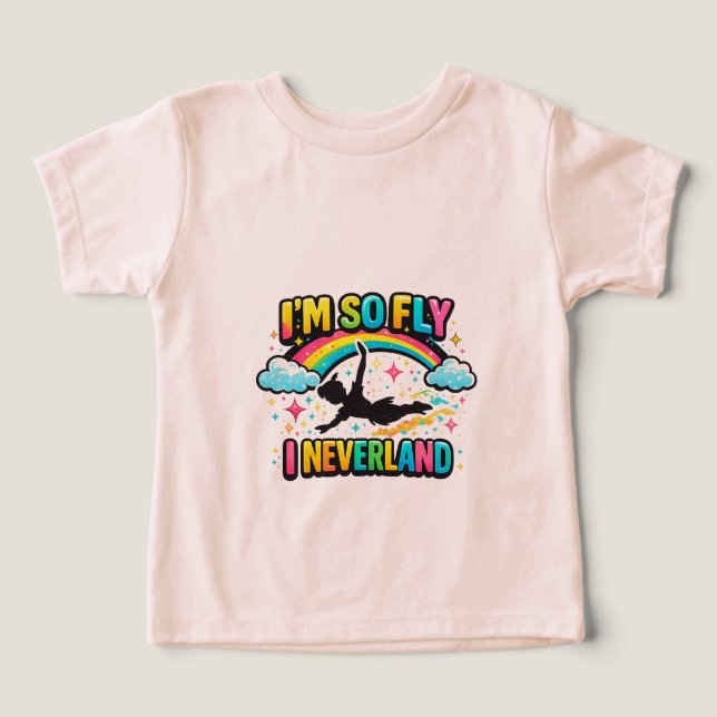 Färgglada ”I'm So Fly I Neverland” Småbarns Tri-Bl T Shirt (Design Framsida)