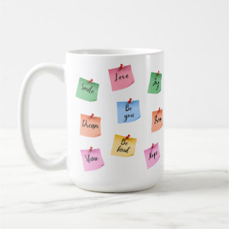 Färgglada Inspirerande Klisterlappar Kaffemugg