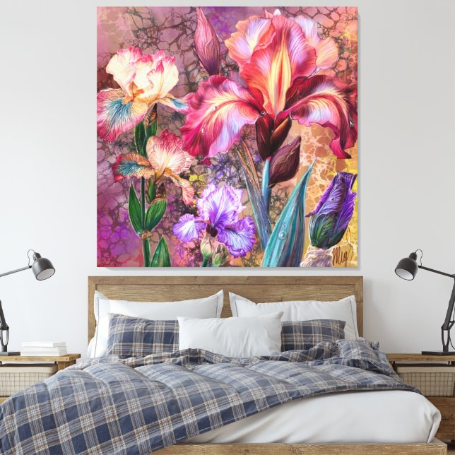 Färgglada Irisar Canvas Print (Insitu (sovrum))