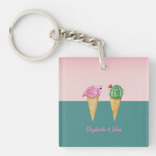 Färgglada isglassar Kaktus Rosa Flamingos