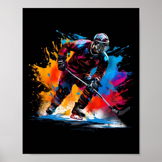 Färgglada ishockey  poster (Framsidan)