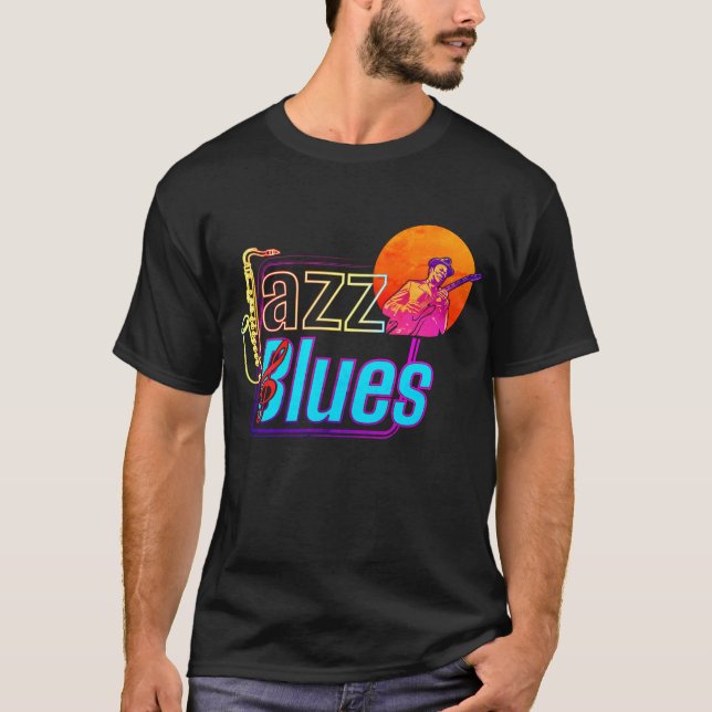 Färgglada Jazz & Blues-vibbar T Shirt (Framsida)