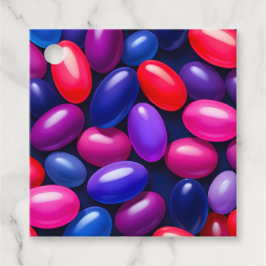 Färgglada Jelly Bean-konstpresenttaggar Gåvor Etiketter