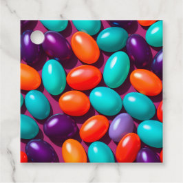 Färgglada Jelly Bean-konstpresenttaggar Gåvor Etiketter