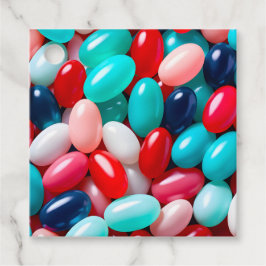Färgglada Jelly Bean-konstpresenttaggar Gåvor Etiketter