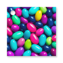 Färgglada Jelly Bean-konstpresenttaggar