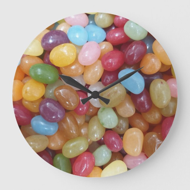 Färgglada Jelly Beans Stor Klocka (Framsida)