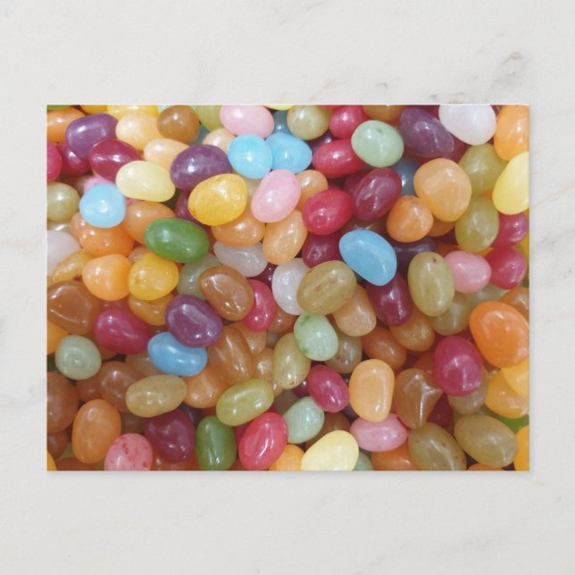 Färgglada Jelly Beans Vykort (Framsida)