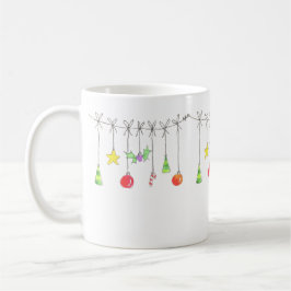 Färgglada juldekorationer kaffemugg