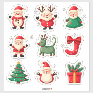 Färgglada julglädjestickers Hemstil Klistermärken