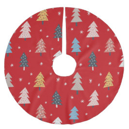 Färgglada julgranar dekorationer ljus retro julgransmatta borstad polyester
