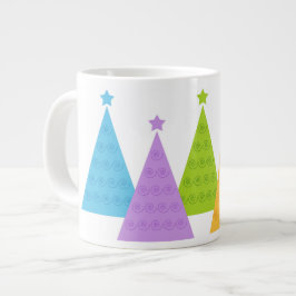 Färgglada julgranar jumbo mugg