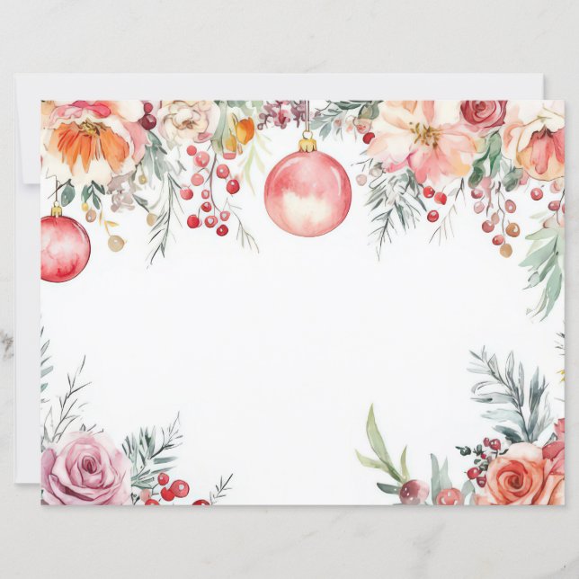Färgglada julkulor och blommor (Framsida)