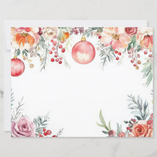 Färgglada julkulor och blommor