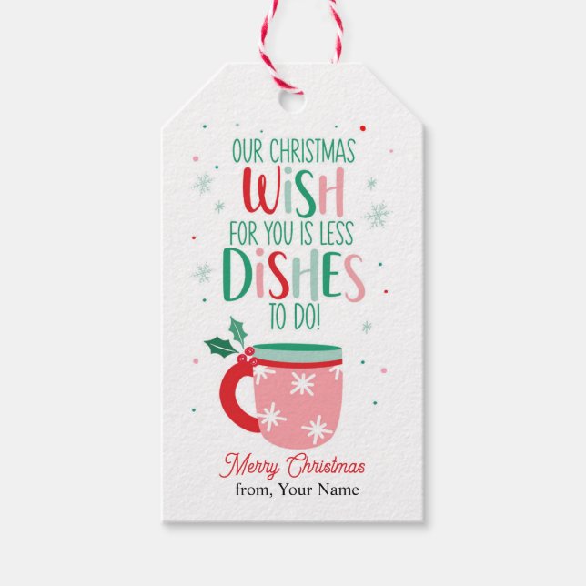 Färgglada julrätters presentkortsetikett presentetikett (Framsidan)