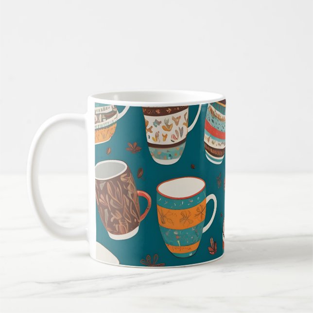 Färgglada kaffekoppar (Vänster)