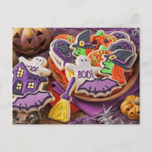 Färgglada kakor till Halloween-fest Vykort