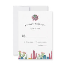 Färgglada kaktusar | Öken Tema RSVP Svar