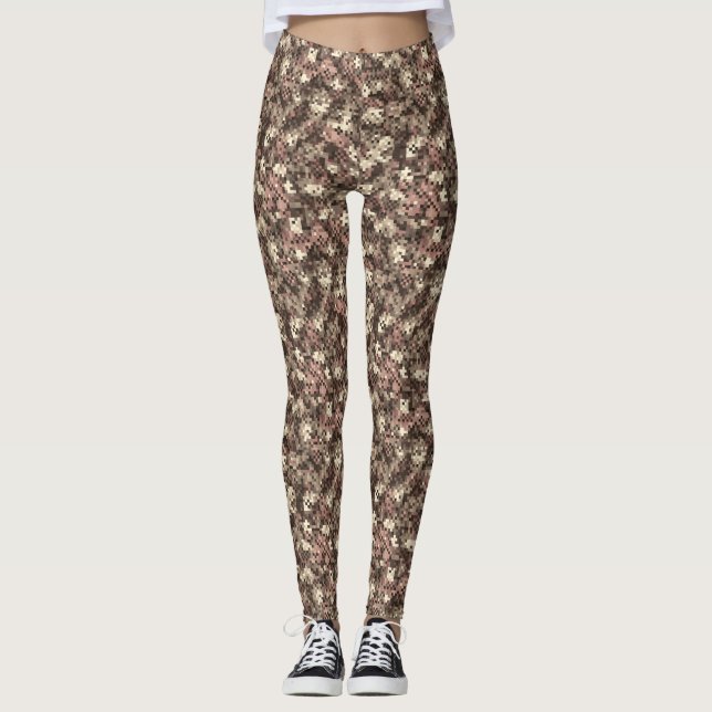Färgglada Kamouflagehustru Julpresenter Arbetskläd Leggings (Framsida)