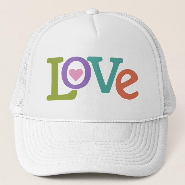 Färgglada kärlek lastbilsförare hattar truckerkeps (Framsida)