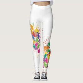 Färgglada karneval abstrakta färgsprut leggings