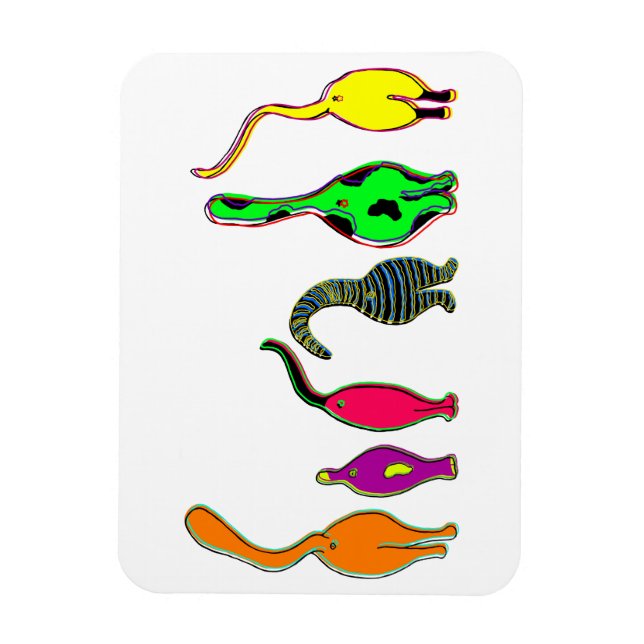 Färgglada kattbajs magnet (Vertikal)