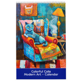 Färgglada katter – Modern konstkalender Kalender
