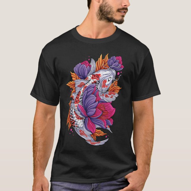 färgglada Koi-fiskar T Shirt (Framsida)