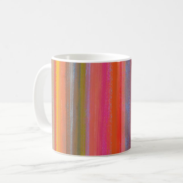 Färgglada kolbohemska ränder kaffemugg (Framsida vänster)