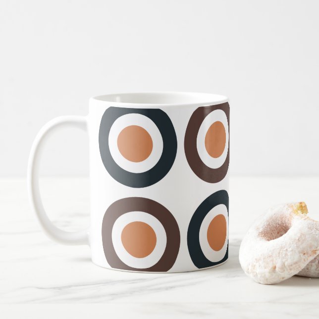 Färgglada Koncentriska Cirklar  Kaffemugg (Med munk)