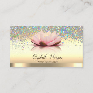 Färgglada Konfetti Guld Lotus Blomma Yoga Visitkort