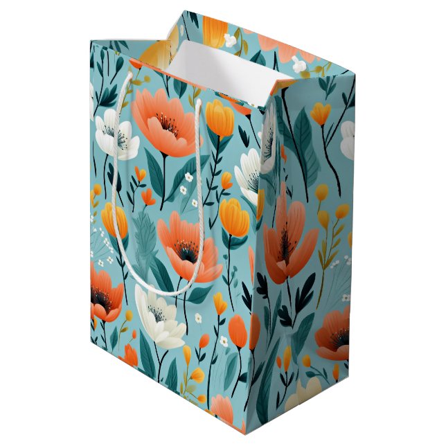 Färgglada konstblommor-aqua, vit, persika, gul, (Baksidan Vinklad)