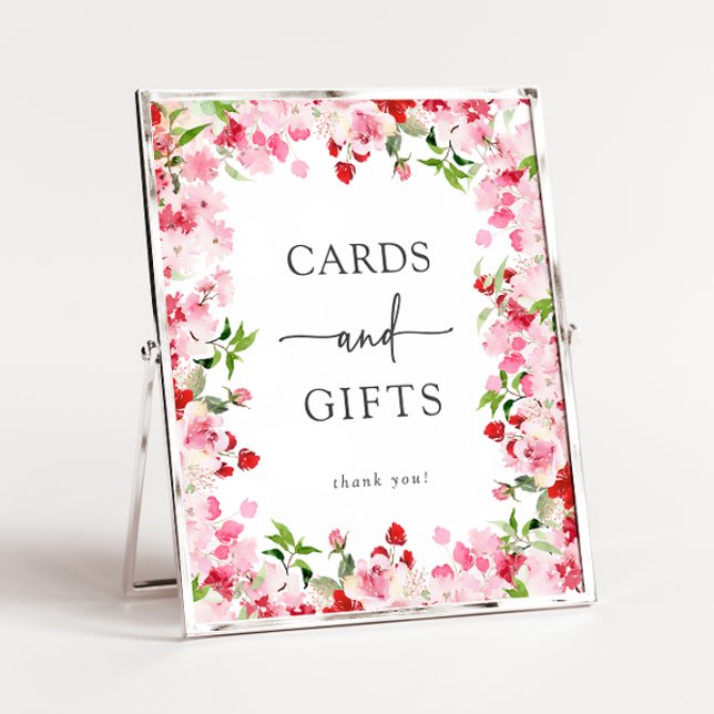 Färgglada kort och presenter poster (Red and Pink Roses Poster - Cards and Gifts Poster by Painted Paperie
)