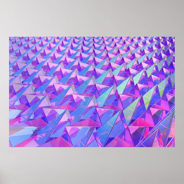 Färgglada kristallpyramider poster (Framsidan)