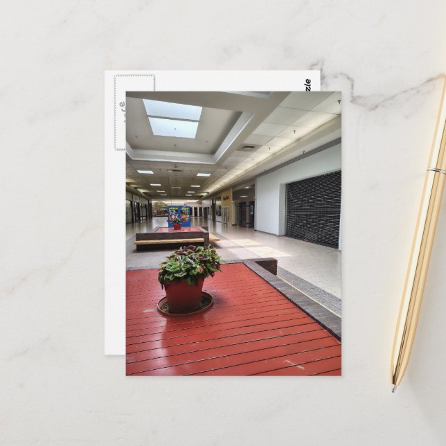 Färgglada krukväxter Liminalt utrymme Övergiven ga Vykort (Fram/Back In Situ)