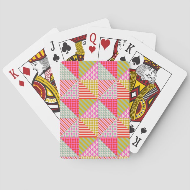 Färgglada lapptäcke spelkväll spelkort (Baksidan)