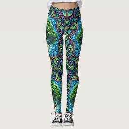 Färgglada leggings med en livfull, naturlig design