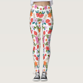 Färgglada leggings med ett livfullt blommotiv 