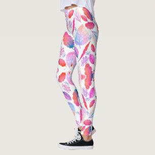Färgglada leggings med ett livfullt mönster av ros