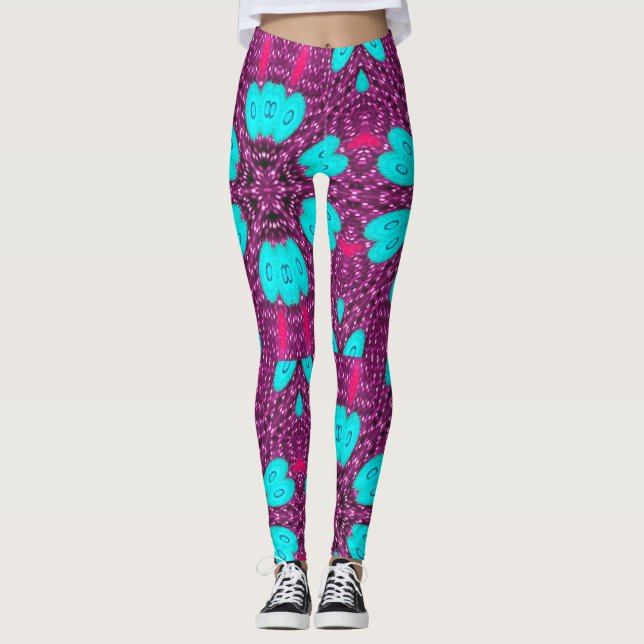 Färgglada Leggings med Genomgående Tryck (Framsida)