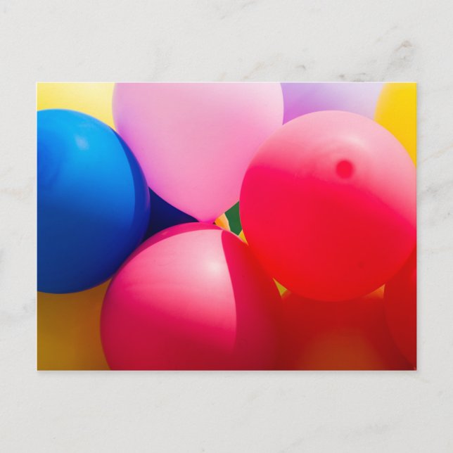 Färgglada leksaksballonger vykort (Framsida)
