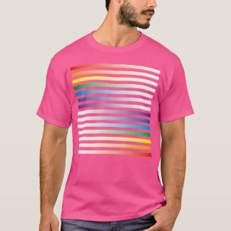 Färgglada Linjer Regnbåge Färgglada Band roliga T Shirt
