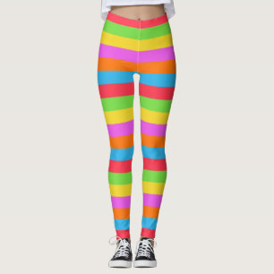 Färgglada Linjer Regnbåge Patel Färg Leggings