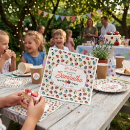Färgglada Little Ladybug Födelsedagsfest Papper Pappersservett